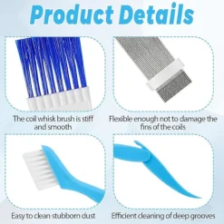 Fww Torktumlare-Rengöringsset för kondenstumlare - 3-delat borst- och kamset för torktumlare, AC-flänsar och borttagning av ludd