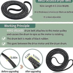 Torktumlare-Reparationssats för torktumlare inkluderar DC97-16782A torkvals, DC93-00634A spännrulle, 6602-001655 D