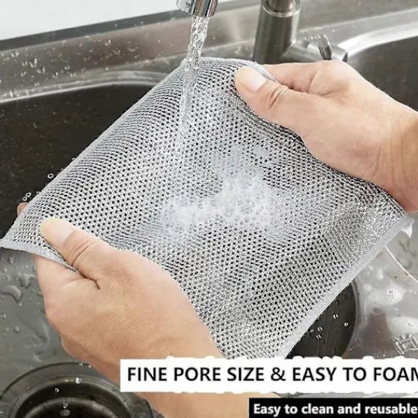 Svampar & Dukar-Repfri diskborste i stålull, japansk ståltrådsskrubb för kastruller, stekpannor, diskhoar, multifunktionell köksrengöringsduk för våt och torr användning | Fyndiq