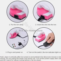 Hommy Strykjärn-Rese Elektriskt Strykjärn Handhållen Mini Strykjärn Barn Elektriskt Strykjärn Hotfix Applikator