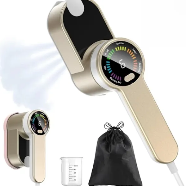 Ångtvättar-Rese Mini Steamer Portabel LED Klädångare - 6 Smarta Lägen - 9s Express Uppvärmning - 1200w Klädångare - Guld