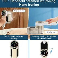 Ångtvättar-Rese Mini Steamer Portabel LED Klädångare - 6 Smarta Lägen - 9s Express Uppvärmning - 1200w Klädångare - Guld