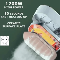 Strykjärn-Reseångare för Kläder Portabel Mini -1200 Watt 10S Snabb Uppvärmning - med Digital Display för Hem, Resor EU-kontakt