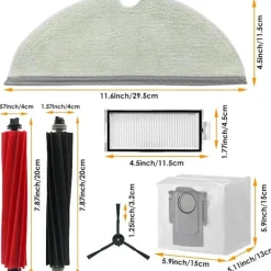 YIXI Dammsugare & Tillbehör-Reservdelar för Roborock Q5 Pro+/q8 Max+ (plus) dammsugare huvudsidoborste Hepa-filter moppduk dammsugarpåsar