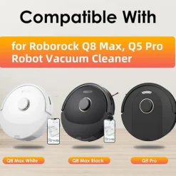 YIXI Dammsugare & Tillbehör-Reservdelar för Roborock Q5 Pro+/q8 Max+ (plus) dammsugare huvudsidoborste Hepa-filter moppduk dammsugarpåsar