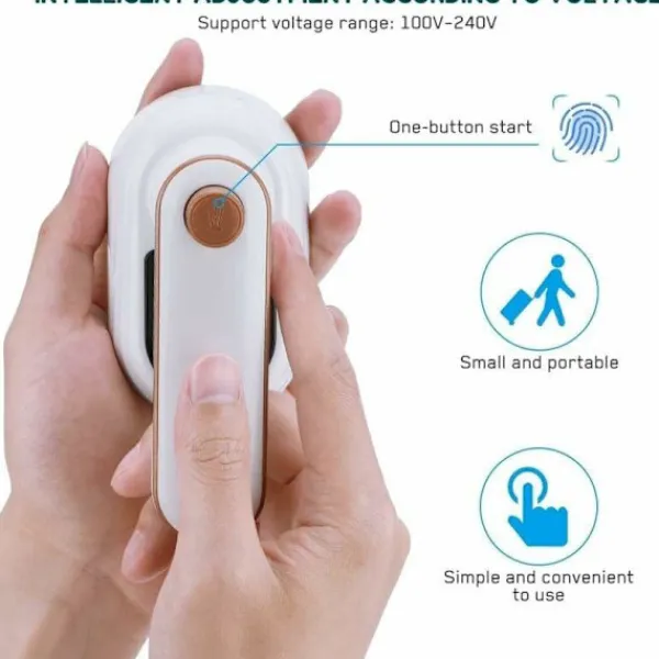 Strykjärn-Resestrykjärn: Resestrykjärn - Ministrykjärn - 20s Snabb uppvärmning - 50 ML Vattentank - Våt och torr för hem och resor - Vit