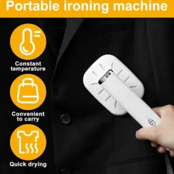Ångtvättar-Resjärn, hopfällbart handhållet ångstrykjärn, roterbart minijärnångare, rynkborttagare, torr och våtstrykning för kläder Hemresor 21,6×7,2cm