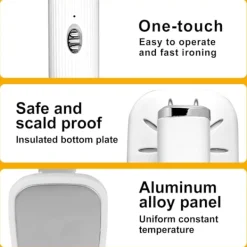 Ångtvättar-Resjärn, hopfällbart handhållet ångstrykjärn, roterbart minijärnångare, rynkborttagare, torr och våtstrykning för kläder Hemresor 21,6×7,2cm