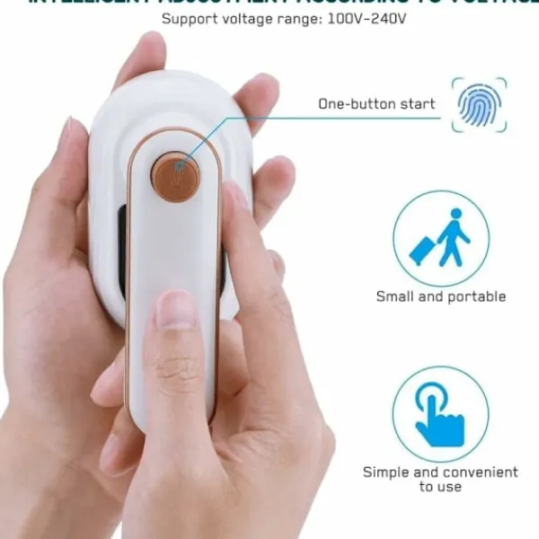 Strykjärn-Resjärn: Resjärn - Minijärn - 20s Snabb uppvärmning - 50 ML Vattentank - Våt och torr för hem och resor - Vit