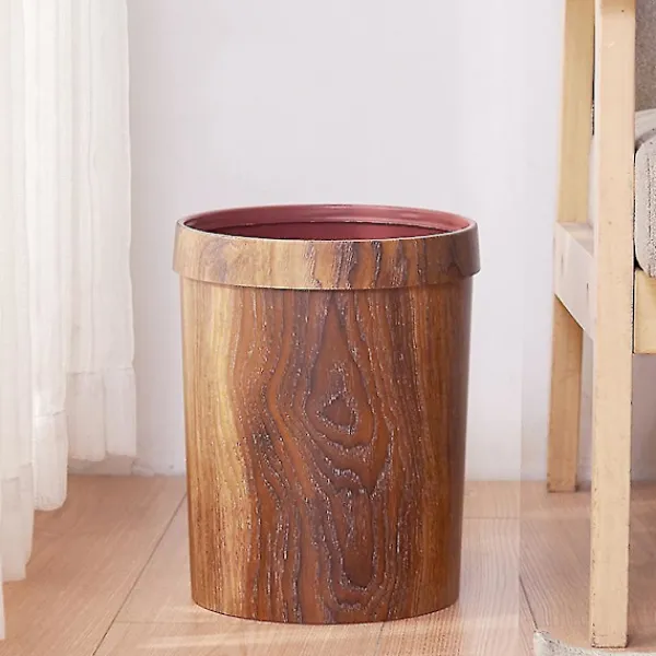 DMstore Soptunnor-Retro Träimitationssopbehållare för Hem, Vardagsrum, Kök