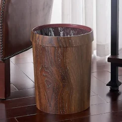 DMstore Soptunnor-Retro Träimitationssopbehållare för Hem, Vardagsrum, Kök