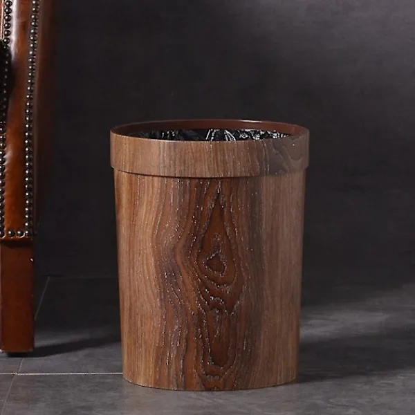 DMstore Soptunnor-Retro Träimitationssopbehållare för Hem, Vardagsrum, Kök