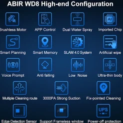 SupplySwap Fönsterrengöring-Robot Fönsterputsare, Dubbel Vattenspray, Smart Minne, Ja Yes