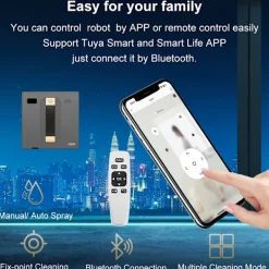 SupplySwap Fönsterrengöring-Robot Fönsterputsare, Dubbel Vattenspray, Smart Minne, Ja Yes