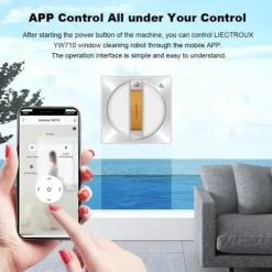 LIECTROUX Fönsterrengöring-Robot Fönsterskrapa - - YW710 - Dubbel Spraying - Röstassistent - Hastighet 3,5 minm