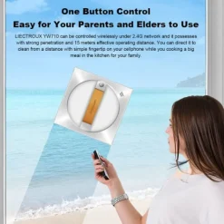 LIECTROUX Fönsterrengöring-Robot Fönsterskrapa - - YW710 - Dubbel Spraying - Röstassistent - Hastighet 3,5 minm