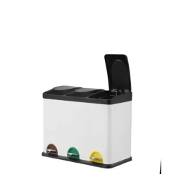 Rootz Living Soptunnor-Rootz -skräpseparationssystem - avfallsbink - Kökskål - 45L Kapacitet - Stål och plast - 60,5 x 40,5 x 48,5 cm