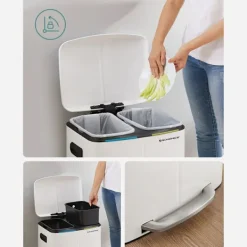 Rootz Living Soptunnor-Rootz soptunna - soptunna - soptunna - soptunna - återvinningskärl - utomhus soptunna - inomhus soptunna - kök soptunna - kontorssoptunna - vit - 44,5 | Fyndiq