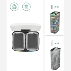 Rootz Living Soptunnor-Rootz soptunna - soptunna - soptunna - soptunna - återvinningskärl - utomhus soptunna - inomhus soptunna - kök soptunna - kontorssoptunna - vit - 44,5 | Fyndiq