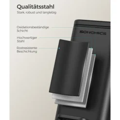 Rootz Living Soptunnor-Rootz Steel Cosmetic Bin - Svart färg - Pedal Bin - 5 liters kapacitet - 29,9 cm x 14,4 cm x 29 cm - Elegant design - Miljövänlig