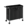 Rootz Living Tvättillbehör-Rootz Tvättkorg 3 Fack 200L - Kåpa med hjul - Organizer Bin - Oxford Tyg - 91cm x 39cm x 81cm