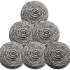 Svampar & Dukar-Rostfri Stålskrubber Skrubb Svampar Rengöring Grytor och Pannor och Stålull för Kök Badrum, Sex