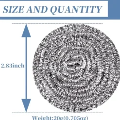 Svampar & Dukar-Rostfri Stålskrubber Skrubb Svampar Rengöring Grytor och Pannor och Stålull för Kök Badrum, Sex