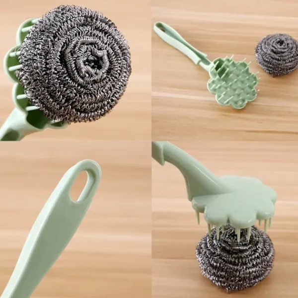 Svampar & Dukar-Rostfria skrubbrar stålull diskmaskin rengöringssvamp