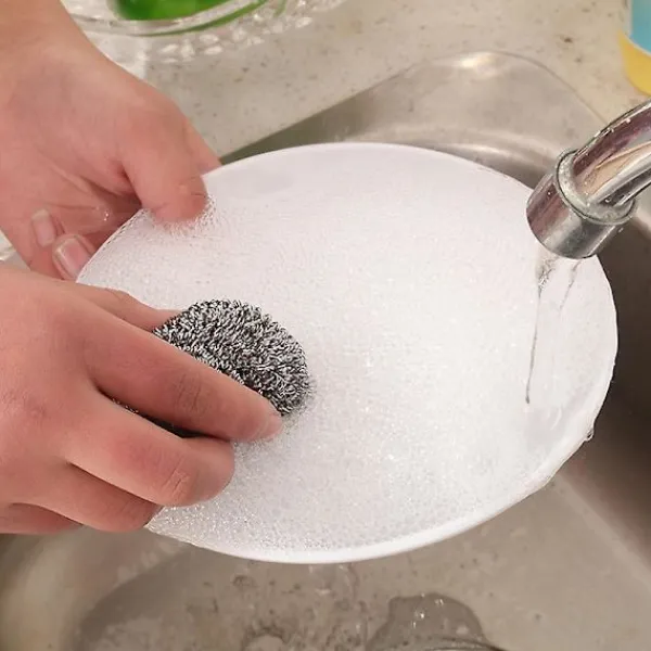 Svampar & Dukar-Rostfria stålkulor Köksrengöringsbollar Metallskur svamp Skursvampar Professionellt köksverktyg 20 stycken