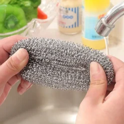 Svampar & Dukar-Rostfria stålkulor Köksrengöringsbollar Metallskur svamp Skursvampar Professionellt köksverktyg 20 stycken