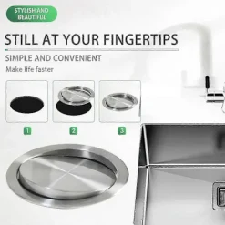 BRONZE Soptunnor-Rostfritt Stål Bänkskiva Soptunna Lock - Infällt Inbyggt Flikskydd [BR]