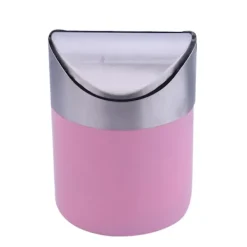 FMYSJ Soptunnor-Rostfritt Stål Liten Mini Soptunna med Svänglock Bänkskiva Soptunnor för Skrivbord Bil Kontor (FMY)