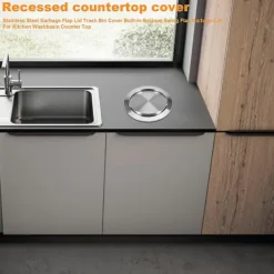 DAO Soptunnor-Rostfritt Stål Skräp Lucka Lock Soptunna Lock Infälld Inbyggd Balans Sväng Lucka Skräp Lock För [db]