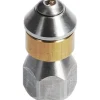 OCEAN Högtryckstvättar-Roterande Munstycke för Trycktvätt, Rörrengöring, 1/8" IG Inlopp, 3 x 0,8 mm - 050, Rostfritt Stål/Mässing