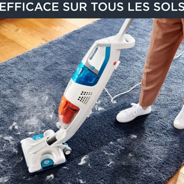 ROWENTA Ångtvättar-Clean & Steam Multi Ångstädare, Dammsuger och tvättar samtidigt med ånga RY8544WH , orange