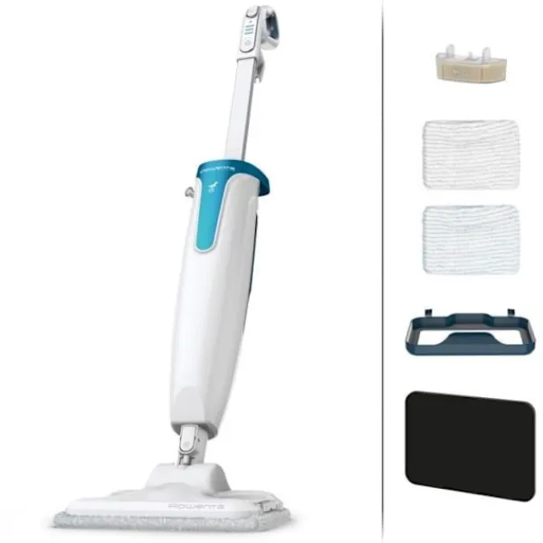 ROWENTA Ångtvättar-Dampf Kraft Ångtvätt Rengöring utan kemikalier eller detergent RY6597WH Vit blå