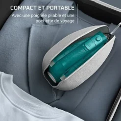 ROWENTA Strykjärn-First Class Resedampare, Fällbar, Kompakt, Lätt, DA1610E0 Vit och Blågrön