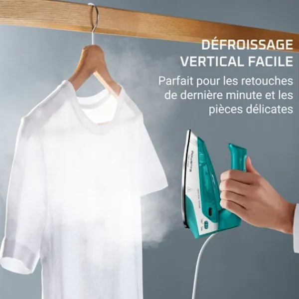 ROWENTA Strykjärn-First Class Resedampare, Fällbar, Kompakt, Lätt, DA1610E0 Vit och Blågrön