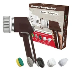 Rengöringsmedel-Ruby Horsepower Scrubber Elektrisk Handhållen Rengörare 5-i-1 Uppladdningsbart Rengöringsverktyg för Kakelfogar, Badrum, Kök & Bilfälgar