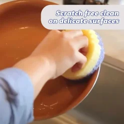 ATELA Svampar & Dukar-Scrub Daddy Scrub shooting star blandade 3-pack, dubbelsidig skrubbsvamp, alternativ till skurar som inte repar, rengöringssvampar för diskning