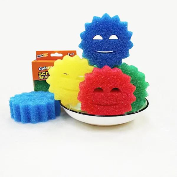 ATELA Svampar & Dukar-Scrub Daddy Scrub shooting star blandade 3-pack, dubbelsidig skrubbsvamp, alternativ till skurar som inte repar, rengöringssvampar för diskning