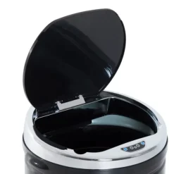 Northio Soptunnor-Sensor papperskorg 42L, elektrisk automatisk papperskorg med lock, rostskyddad, för badrum, kontor, kök, matsal, stål, svart