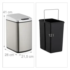 B2X Soptunnor-Sensoravfallsbehållare 12 l