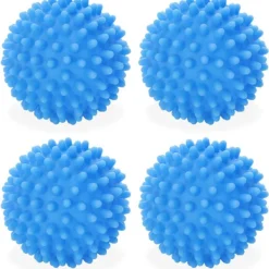 Torktumlare-Set med 4 blå torktumlare bollar, återanvändbara torktumlare mjukgörare bollar för tvättmaskin