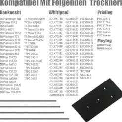 FMYSJ Torktumlare-Set med 4 filter för Bauknecht, Privileg, Whirlpool torktumlare med värmepump - Svampfiltermattor (FMY)