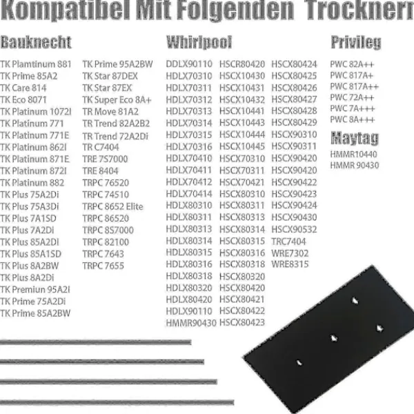 FMYSJ Torktumlare-Set med 4 filter för Bauknecht, Privileg, Whirlpool torktumlare med värmepump - Svampfiltermattor (FMY)