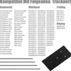 LEIGELE Torktumlare-Set med 4 filter för Bauknecht, Privileg, Whirlpool torktumlare med värmepump - Svampfiltermattor g2024174332 (LGL)