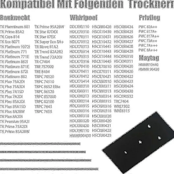 Torktumlare-Set med 4 filter för Bauknecht, Privileg, Whirlpool torktumlare värmepump - Svampfiltermattor