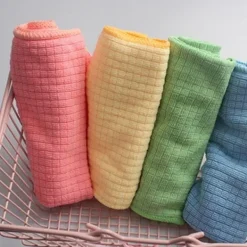 Generic Svampar & Dukar-Set med 4 kökshanddukar i mikrofiber, hög absorptionsförmåga, 30x40 cm