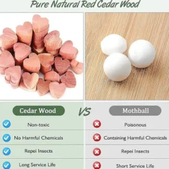 Skadedjur & Insekter-Set med 100 Malmedel Cederträ Anti-Mal Textilier Malmedel Cederträbollar Naturliga Hjärtan Utan Kemikalier, Naturlig Fälla Mot Mal